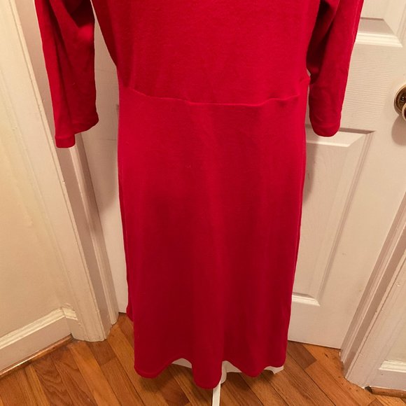 Torrid Dress 2 Solid Red Soft 3/4 Sleeve Fit & Flare New NWT - Picture 9 of 10